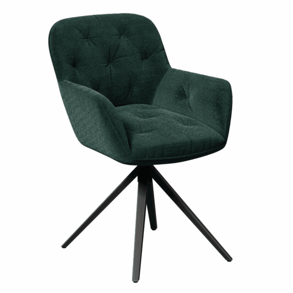 Chaise avec accoudoirs CHARLESTON pivotante de chez Akante. Revêtement de la chaise au choix.