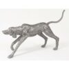 Statue design chien de chasse en aluminium gris