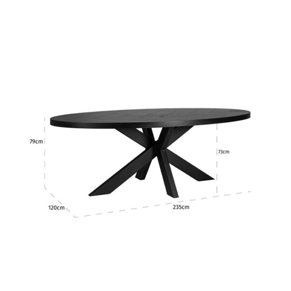 table ovale noire
