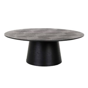 Table basse ronde BLAX bois chêne noir