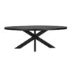 Table plateau NALO OVAL et pieds SPIDER métal noir mat