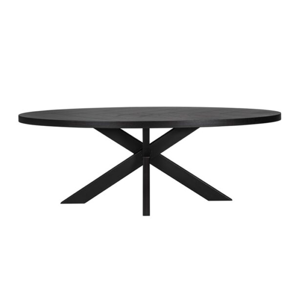 Table plateau NALO OVAL et pieds SPIDER métal noir mat