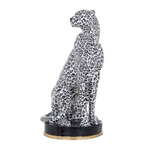 Statue guépard design noir et blanc