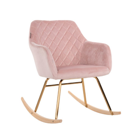 Fauteuil à bascule ROCKY en velours rose ( pink )