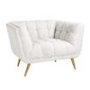 Fauteuil design HUXLEY en tissu bouclé blanc