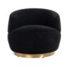 Fauteuil pivotant fausse fourrure mouton noir TEDDY