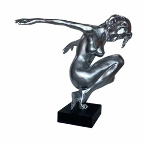 Statue femme nue gris argenté déco design