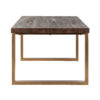Table CROMFORD en bois d'orme et métal or brossé
