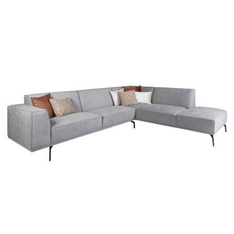 Grand canapé d'angle SOFIA en tissu gris