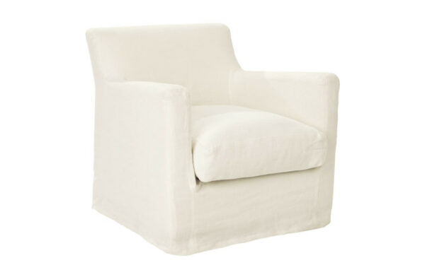 petit fauteuil lin blanc écru