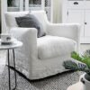 fauteuil en lin blanc