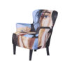 fauteuil moderne tendance tissu motif bleu beige
