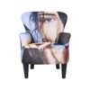 fauteuil moderne tendance tissu motif visage