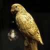 luminaire deco animal lampe perroquet or doré
