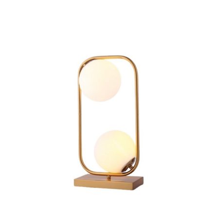 Lampe SPHERES RECTANGLE OR allumée