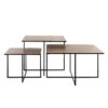 3 tables basses or et noir
