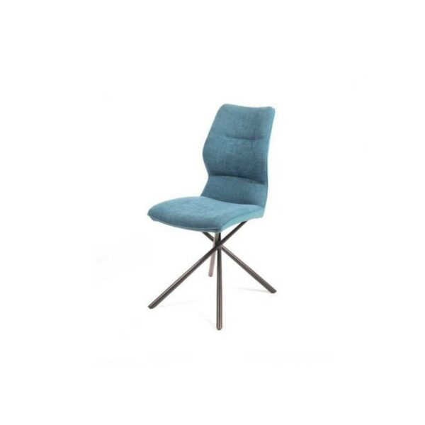 Chaise tissu bleu pétrole