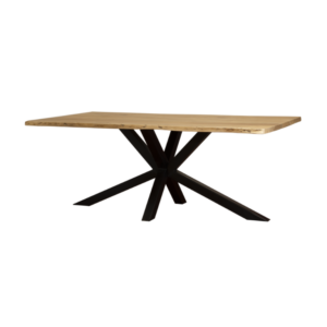 Table de qualité en bois en acacia et métal noir mat