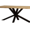Table LOFT plateau en acacia et pied étoile en métal noir