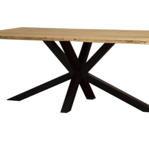 Table LOFT plateau en acacia et pied étoile en métal noir