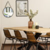 Table bois acacia et pied métal noir style industriel