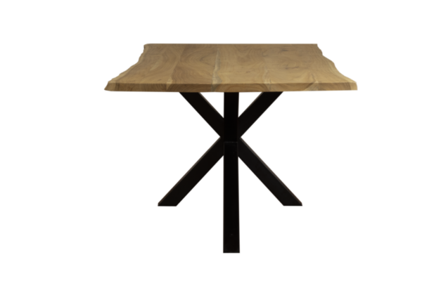 Table bois acacia et pied métal noir style industriel