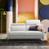 canapé lit convertible confortable tissu blanc beige