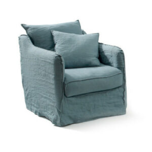 fauteuil lin bleu vert