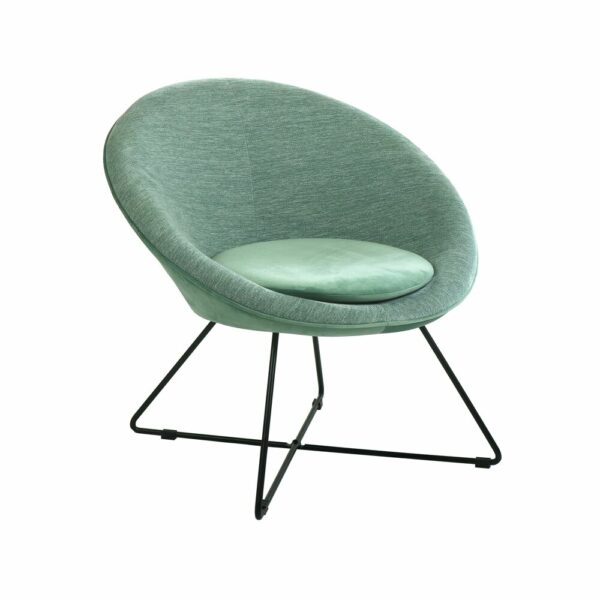 Fauteuil CARBO velours bleu aqua