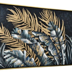 deco murale tableau noir bleu or