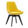 Chaise jaune pivotante pieds noirs