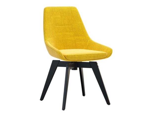 Chaise jaune pivotante pieds noirs