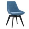 Chaise bleu assise pivotante pieds acier métal noir