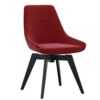chaise rouge pieds acier noir