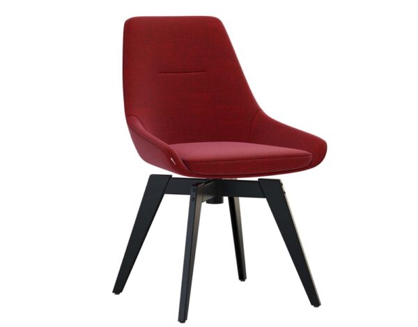 chaise rouge pieds acier noir
