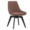 chaise velours marron pieds noirs