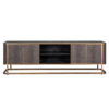 meuble tv bois métal peau animal marron
