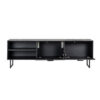 meuble TV de salon de qualité bois chêne motif noir