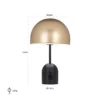 lampe de chevet design dorée et noir
