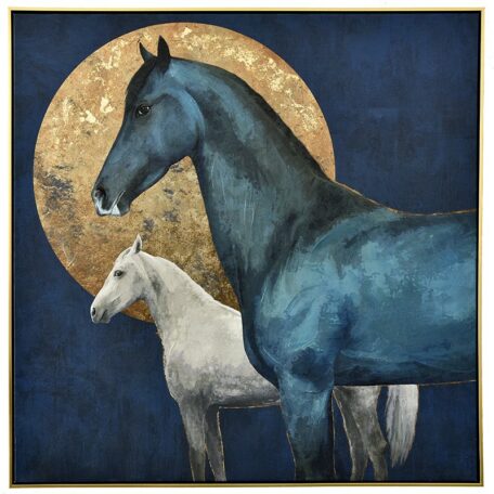 tableau cadre bleu blanc or