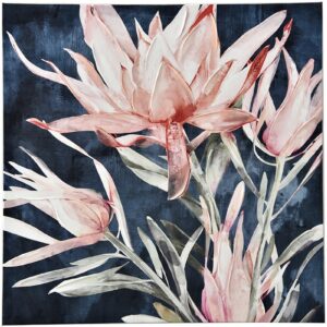 tableau bleu marine et rose pastel