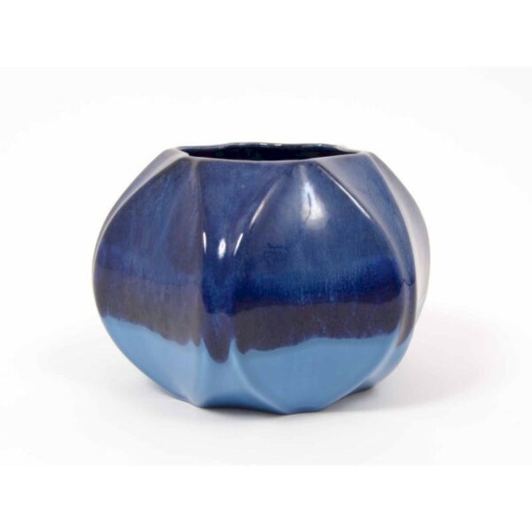 petit vase rond bleu