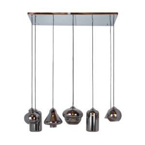 Suspension design 8 abat-jours en verre