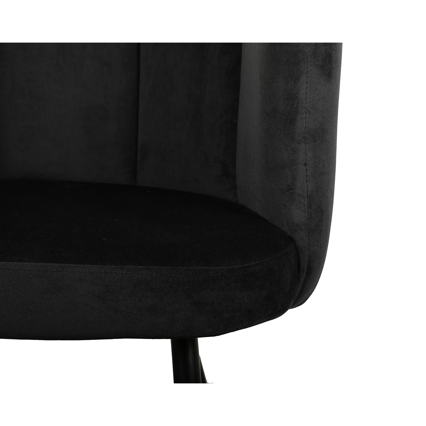 chaise fauteuil velours lisse doux noir