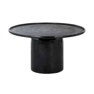 Table basse de salon ronde design noir intemporel