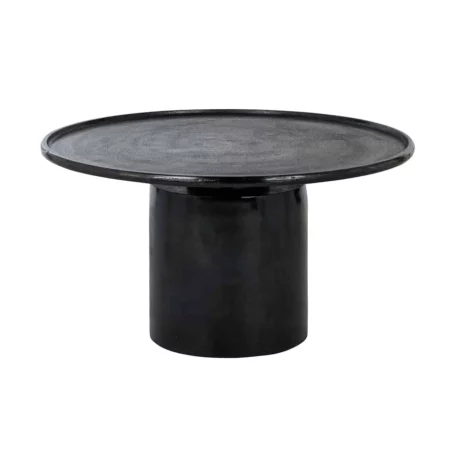 Table basse de salon ronde design noir intemporel