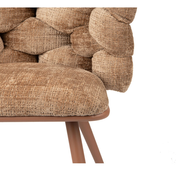 Chaise moderne et design avec noeuds et pied en métal laqué noir