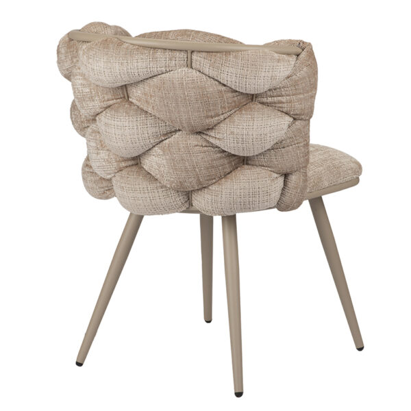 Chaise moderne et design avec noeuds et pied en métal laqué noir
