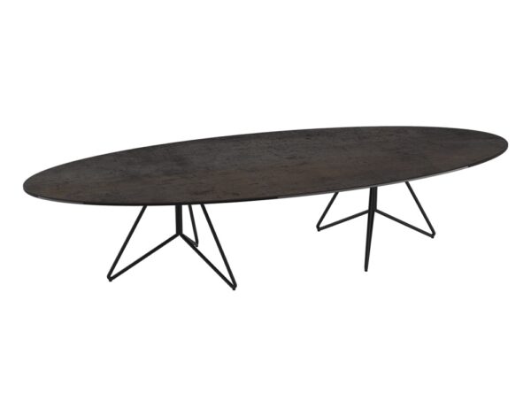 grande table de salon ovale noire