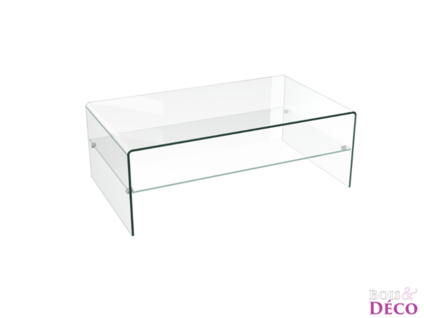table basse design verre transparent - salon contemporain moderne